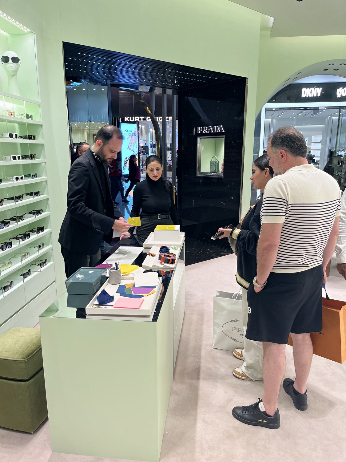 Paper-craft activation being delivered live at Prada Dubai