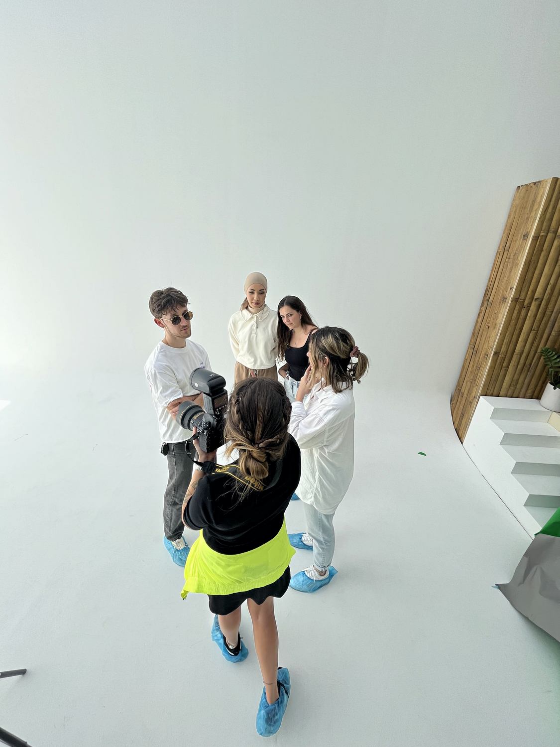 Puma campaign shoot in progress with talent and camera crew