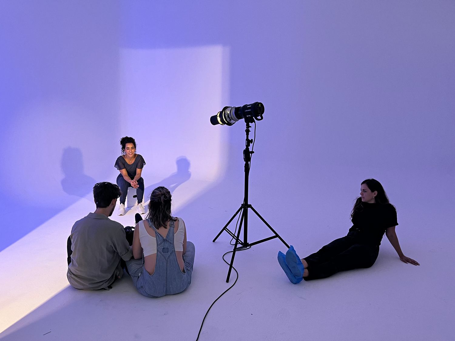 Puma campaign team working together on set