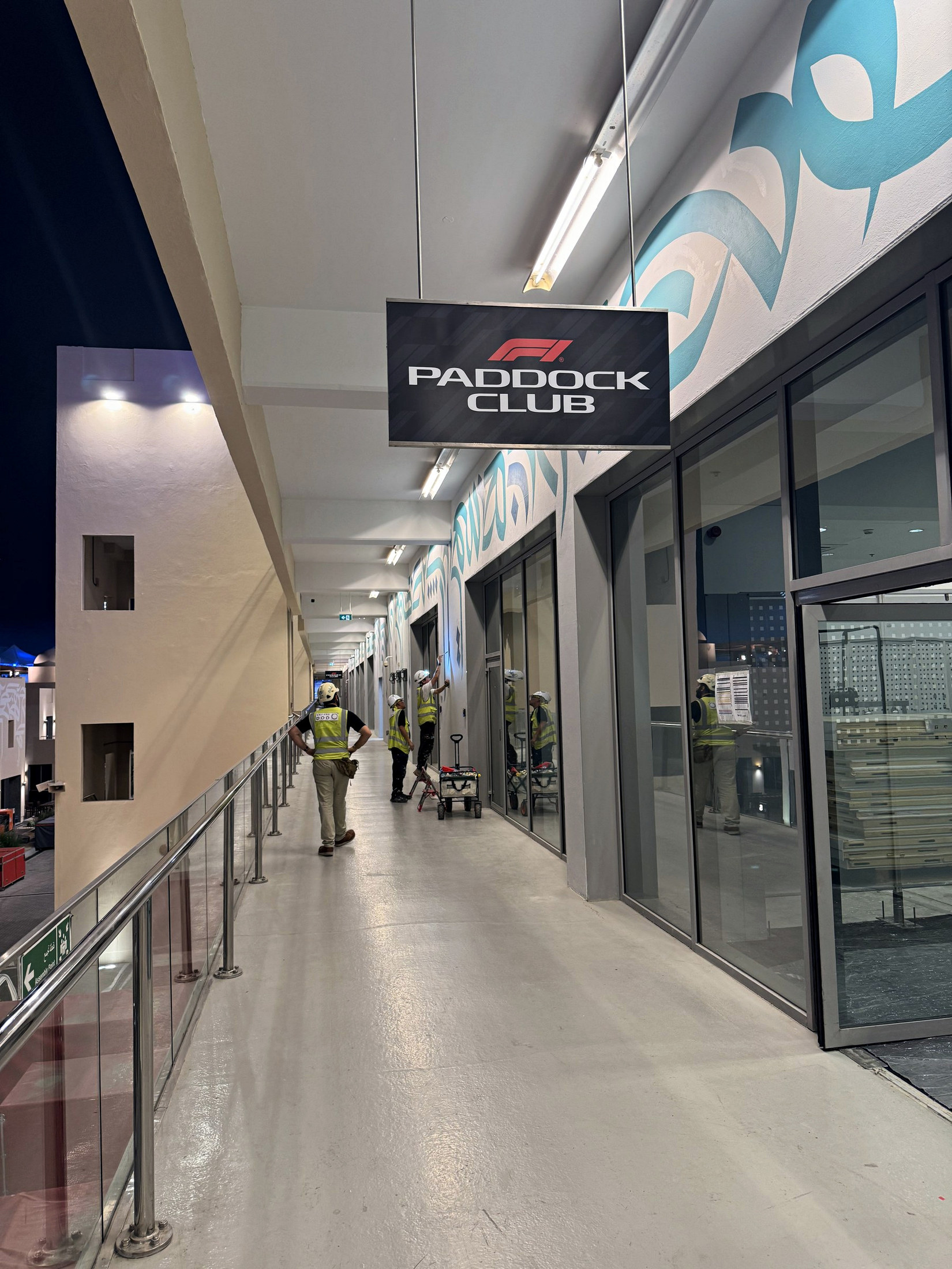 Completed mural along the Paddock Club corridor